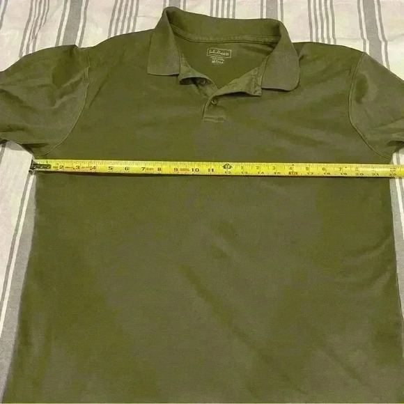 L.L Bean polo size medium tall olive green - Picture 4 of 5